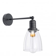 Ретро светильник из прозрачного стекла Cone Black (Clear Jazz Collection)