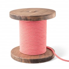 Red and white fabric-sheathed cable