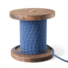 Blue-white-black fabric-braided cable