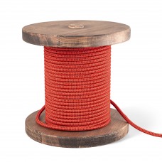 Red and black fabric-braided cable