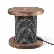 Black and white fabric-sheathed cable