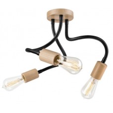 Ceiling lamp Cameron 3 Black Wood