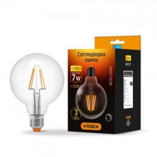 LED лампа G95 7W E27 4100K 220V димерна прозоре скло